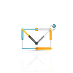Vector email business symbol, or at sign logo. Linear minimalistic flat icon design