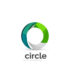 Abstract swirly round logo template