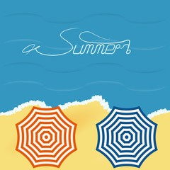 Summer beach and 
parasols