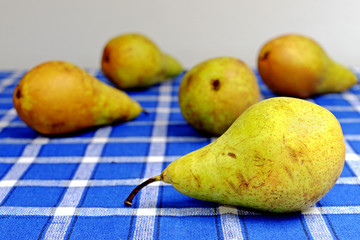 Five organic pears