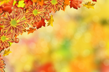 Naklejka na ściany i meble abstract background of autumn leaves