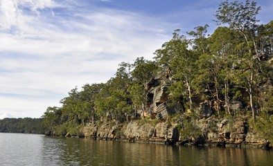 Fototapeta na wymiar escarpment Scenic along the Shoalhaven River, near Nowra New South Wales Australia
