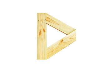 D, One letter of wooden alphabet isolated on white