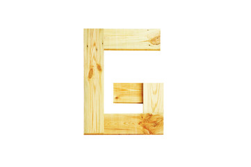 G, One letter of wooden alphabet isolated on white