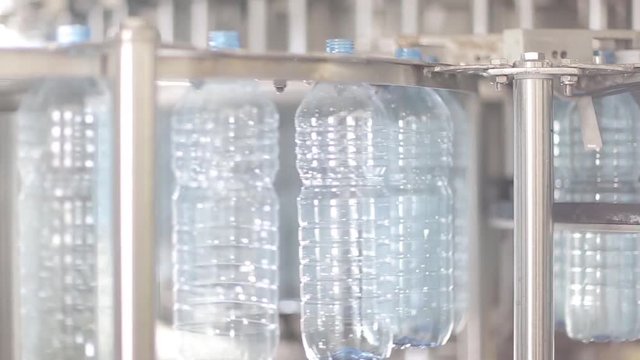 The production line of mineral water and carbonated drinks