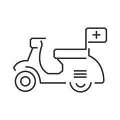 line icon motorcycle ambulance icon