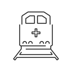 line icon train ambulance car icon design
