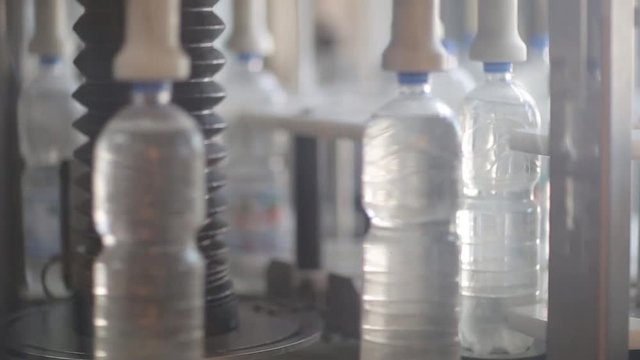 The production line of mineral water and carbonated drinks
