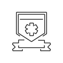  line icon  ambulance symbols on label
