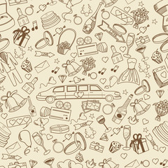 Obraz premium Wedding line art design vector illustration