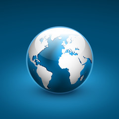 Vector globe icon of the world.