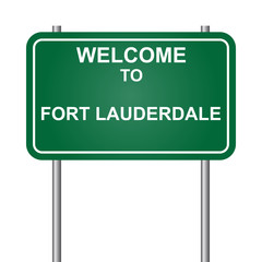 Welcome to Fort Lauderdale, green signal vector
