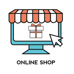 Online shopping process website item buy click pay flat modern design concept vector icon. Web banner illustration website click infographic e-commerce business store interface