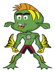cartoon fish boy