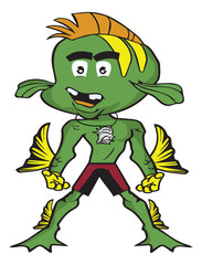 cartoon fish boy