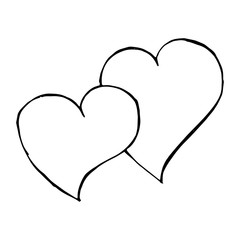 Set of doodle hearts, hand drawn elements for design, love elements