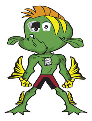 cartoon fish boy