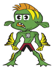cartoon fish boy