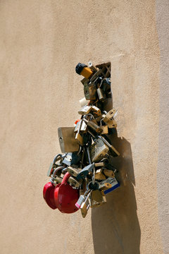 Love locks, Florence, Tuscany, Italy