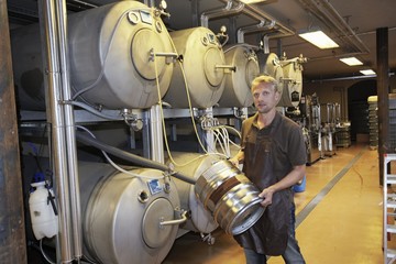 Man working at brewery