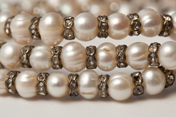 Close-up of a pearl necklace