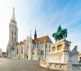 Obraz na płótnie Canvas Buda temple church of Matthias. Budapest Castle District.