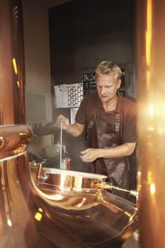 Man working at brewery