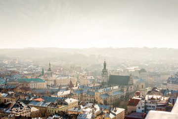 View from Lviv City Hall in the city center