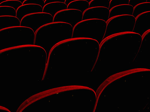 Empty retro cinema seats