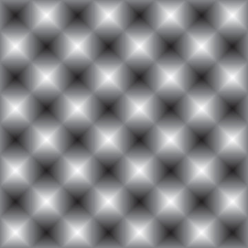 Abstract isometric seamless geometric  monochrome cell pattern, an optical illusion. Vector image for background.