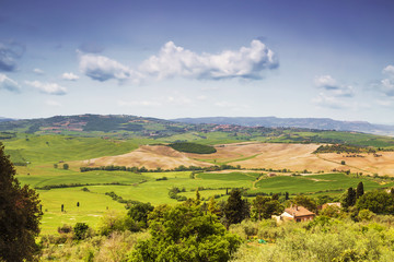 Rural landscape of Tuscany sunny spring day, Italy