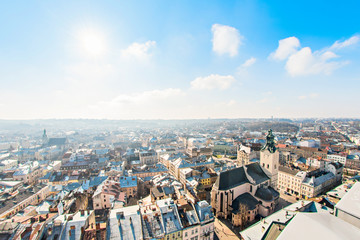 View from Lviv City Hall in the city center