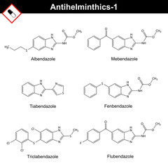 Formulas of anthelmintic drugs with bendazole action