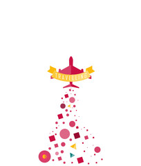 Travel Airplane purple, Flat icon modern design style vector ill