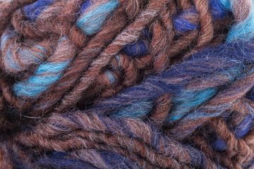 macro textured color wool  yarn thread