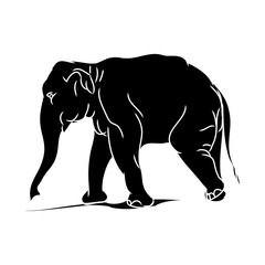 Fototapeta na wymiar Big elephant (black silhouette)01