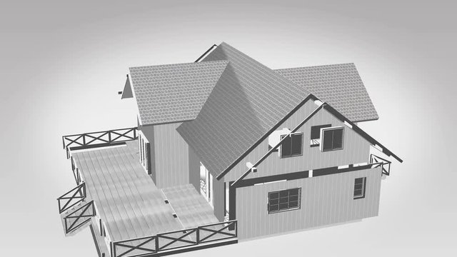 Hausbau Planung von der Skizze zum Modell, 3D Animation, 2 Versionen - Abbau kurz und Aufbau lang