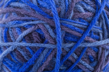 macro textured color wool  yarn thread