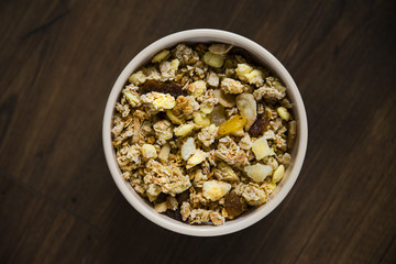 Healthy breakfast. Granola.
