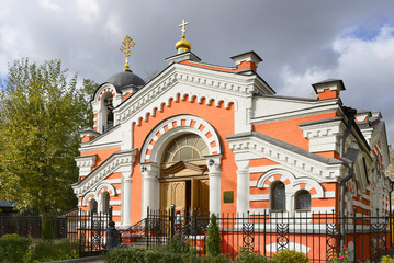 Fototapeta na wymiar Chapel of the Archangel Michael at Kutuzov house (in the suburb Kutuzov), Moscow, Russia