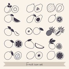 Set of fruit icons
