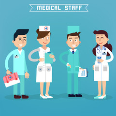 Medical Staff. Nurse and Doctor. Hospital Medical Team. Health Care