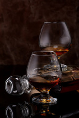 Cognac brandy whiskey
