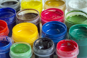 Paints of different colors to paint