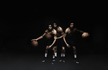 Basketball player playing basketball