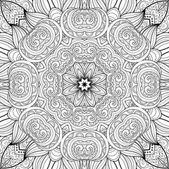 Vector Seamless Abstract Black and White Tribal Pattern