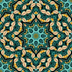 Cercles muraux Tuiles marocaines Motif fleuri de couleur transparente de vecteur