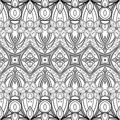 Vector Seamless Abstract Black and White Tribal Pattern