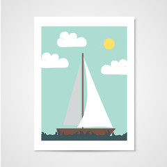 Poster with sailboat.