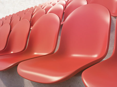 Red plastic seats